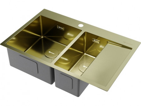 Мойка Omoikiri Akisame 78-2-L-LG нерж. сталь/светлое золото (4973087)