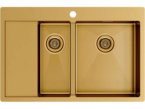 Мойка Paulmark Kroner 78/2SF PM227851-BGR, брашированное золото Мойка Paulmark Kroner 78/2SF PM227851-BGR, брашированное золото