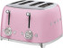 Тостер на 4 ломтика SMEG TSF03PKEU розовый Тостер на 4 ломтика SMEG TSF03PKEU розовый