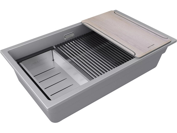 Мойка Paulmark Lumi-multi sink 74 uni LU-MULTI 74-GRM, серый металлик
