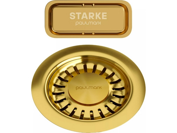 Слив с овальным переливом Paulmark PM6024-BG, брашированное золото