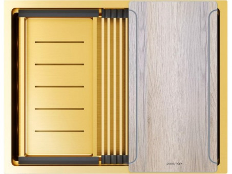 Мойка Paulmark Next-multi sink 58 uni PM785845-BG, брашированное золото